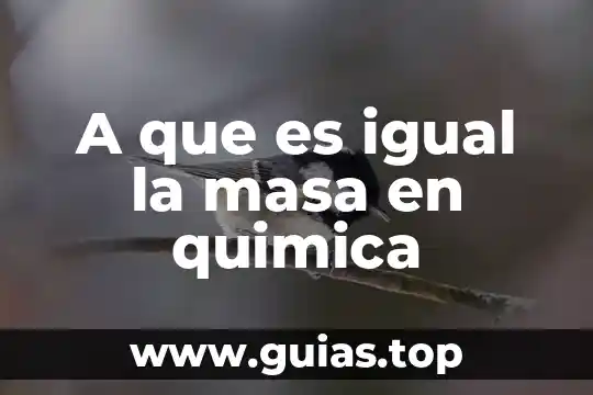 A que es igual la masa en quimica