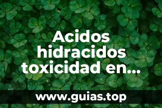Qué es la función de los ácidos nucleicos 5 Acidos hidracidos toxicidad en química