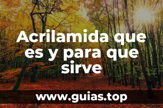 Tesis que es y para que sirve 4 Acrilamida que es y para que sirve