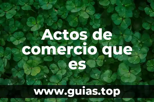 Que es el comercio intertemporal 8 Actos de comercio que es