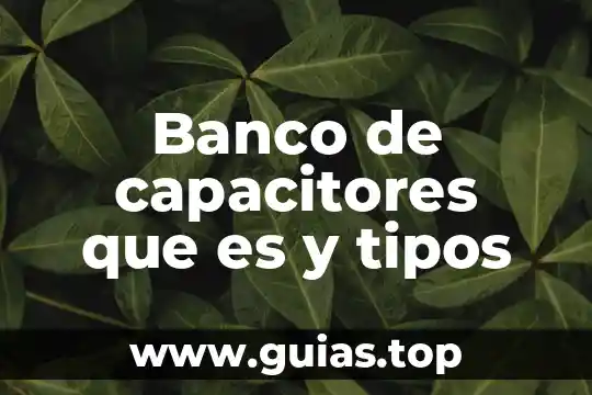 Qué es un producto técnico y para qué sirve 5 Banco de capacitores que es y tipos