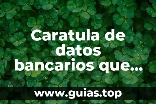 Que es la caratula de un trabajo 6 Caratula de datos bancarios que es