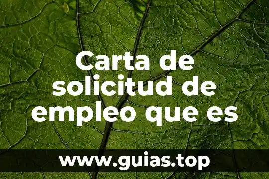 Solicitud información que es 4 Carta de solicitud de empleo que es