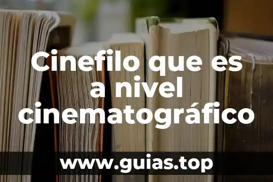 Que es un nivel de escritura 4 Cinefilo que es a nivel cinematográfico