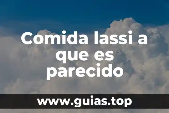 Que es comida típicda 3 Comida lassi a que es parecido
