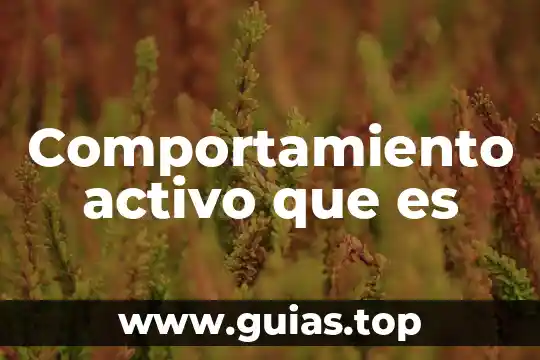 Vigilancia del comportamiento de riesgo juvenil que es 6 Comportamiento activo que es