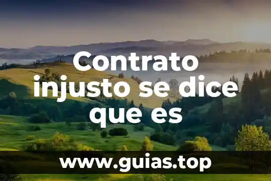 Qué es la sexualidad definición 4 Contrato injusto se dice que es