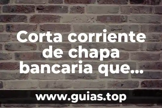 En una transferencia bancaria que es el concepto 5 Corta corriente de chapa bancaria que es