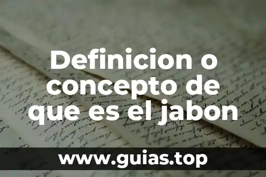 Concepto que es desarrollo 3 Definicion o concepto de que es el jabon