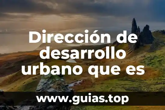 Tipos de paisaje urbano que es 3 Dirección de desarrollo urbano que es