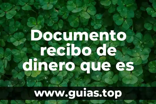 Que es el dinero segun los economistas 3 Documento recibo de dinero que es