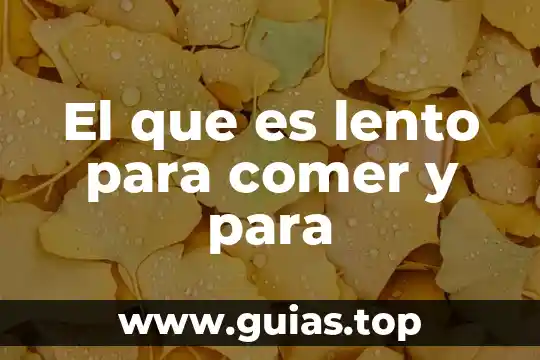 Que es bueno comer para la flacidez 3 El que es lento para comer y para