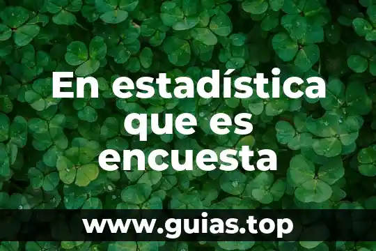 En estadística que es una hipótesis 6 En estadística que es encuesta