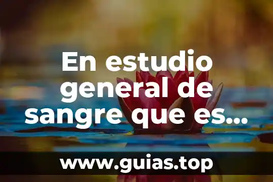 En estudio general de sangre que es lo que arroja
