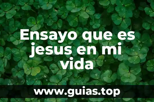 Que es un niño para jesus 5 Ensayo que es jesus en mi vida