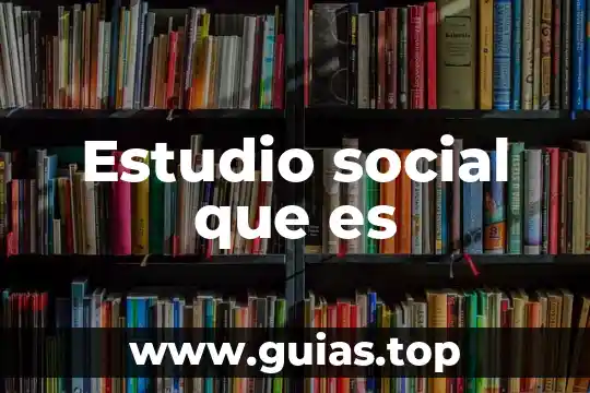 Concepto social que es 3 Estudio social que es