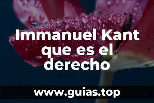 Que es un valor según kant 6 Immanuel Kant que es el derecho