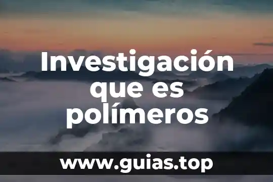 Qué es la visión de una investigación 3 Investigación que es polímeros