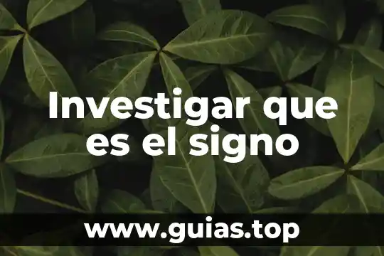 Qué es un signo y ejemplos 6 Investigar que es el signo