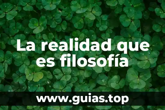 Estructura de la realidad que es 5 La realidad que es filosofía