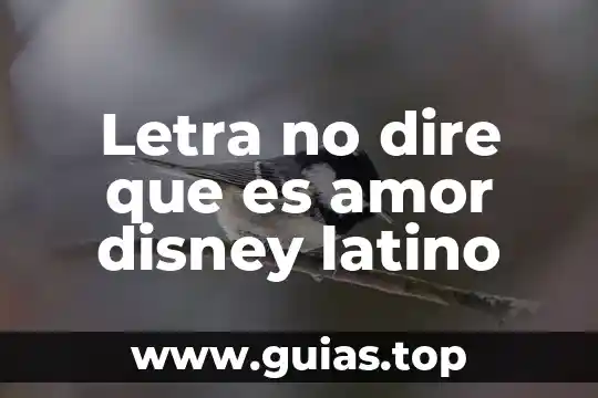 No dire que es amor tutorial 3 Letra no dire que es amor disney latino