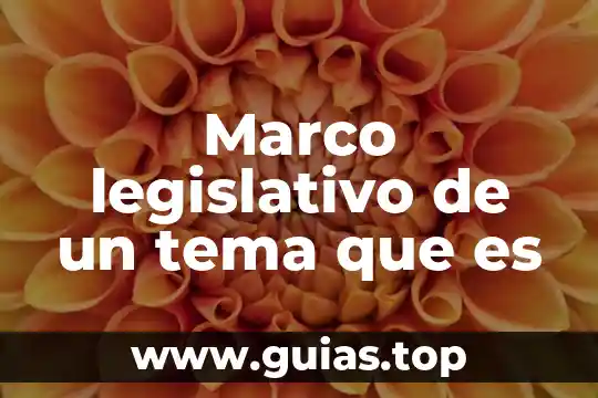 Qué es un concepto importante de algún tema 5 Marco legislativo de un tema que es