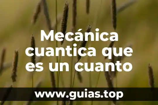 En física cuántica que es la equivalencia a nada 5 Mecánica cuantica que es un cuanto