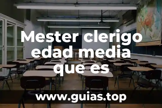 Que es la edad moderna concepto 6 Mester clerigo edad media que es