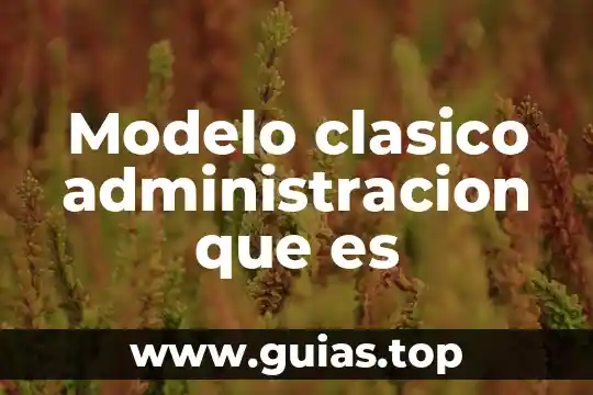 Teoria economica modelo clasico que es 4 Modelo clasico administracion que es