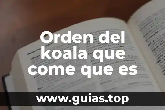 Que es un procesamiento de orden 3 Orden del koala que come que es