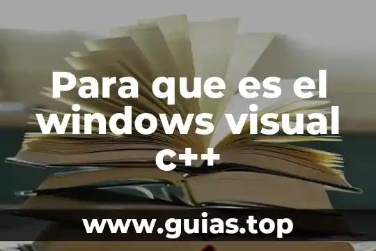 Que es la rietlno visual y los tipos que comprende 3 Para que es el windows visual c++