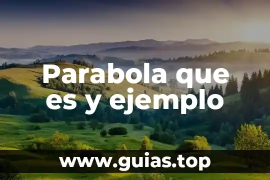 Qué es parábola concepto y ejemplos 4 Parabola que es y ejemplo