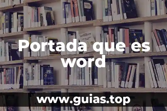 Que es una portada y el indice 3 Portada que es word