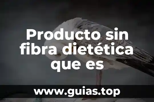 Qué es la definición del producto o servicio 6 Producto sin fibra dietética que es