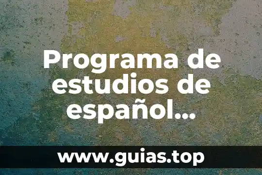 Que es programa de becas 3 Programa de estudios de español secundaria que es