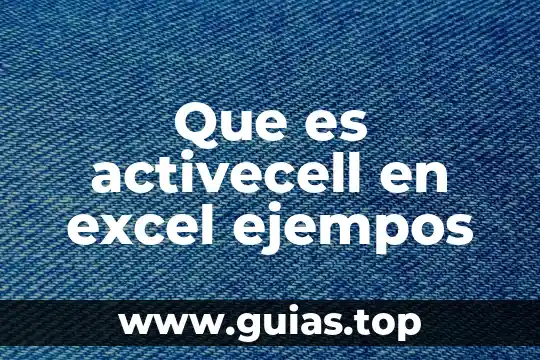 Que es una varianza en excel 8 Que es activecell en excel ejempos