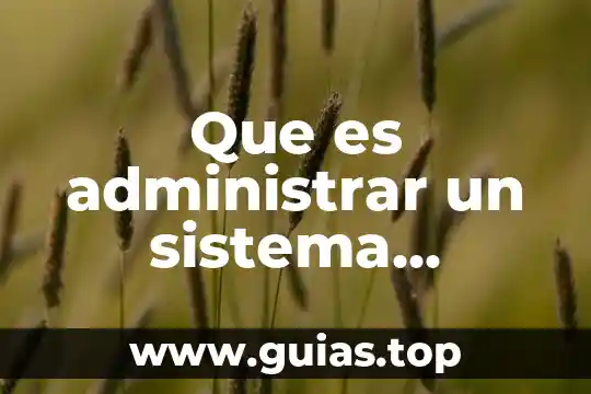 Qué es un sistema operativo y cuántos tipos existen 3 Que es administrar un sistema operativo