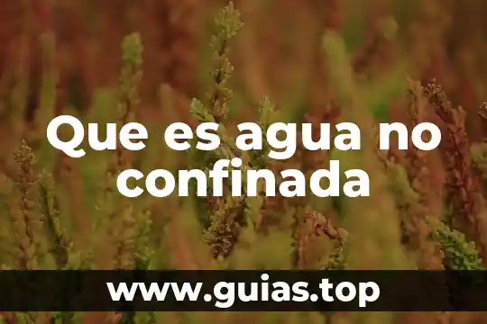 Que es agua del norte 4 Que es agua no confinada