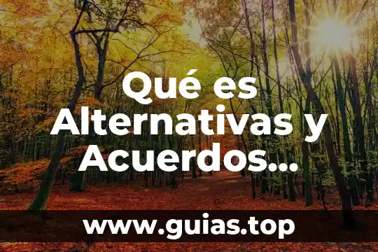 Que es registrar los acuerdos del cte 6 Qué es Alternativas y Acuerdos Definición