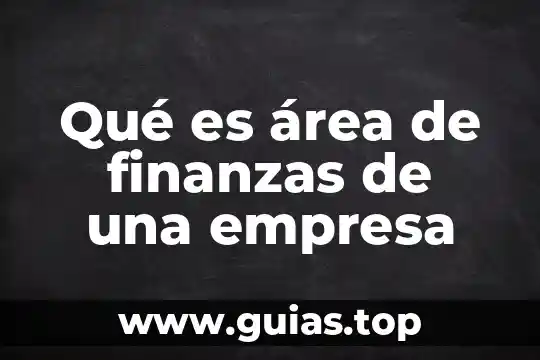 Por que es importante el concepto de empresa 3 Qué es área de finanzas de una empresa