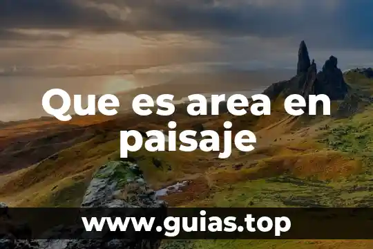 Qué es el paisaje definición 3 Que es area en paisaje