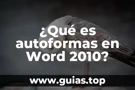 Que es sangria de word 3 ¿Qué es autoformas en Word 2010?