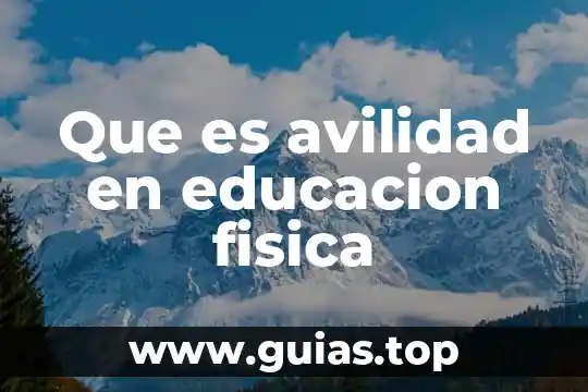 Que es avilidad en educacion fisica
