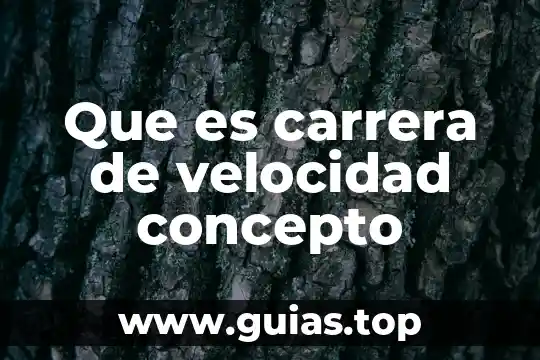 Que es una carrera tecnico superior universitario 3 Que es carrera de velocidad concepto