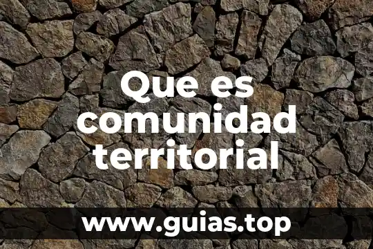 Que es no ser minucioso 7 Que es comunidad territorial