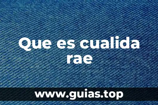 Que es un concepto segun la rae 4 Que es cualida rae
