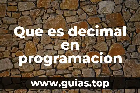 Que es decimal en programacion