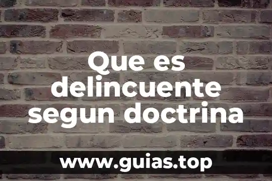 Que es doctrina definicion y concepto 8 Que es delincuente segun doctrina