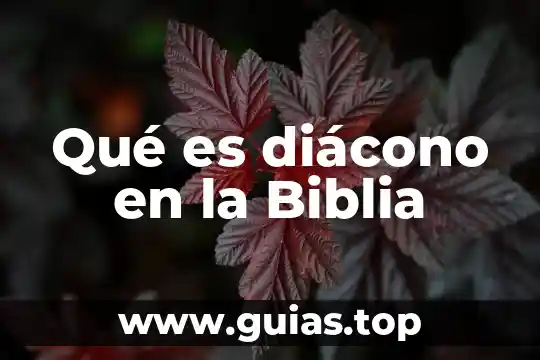 Que es ser un ministro segun la biblia 5 Qué es diácono en la Biblia