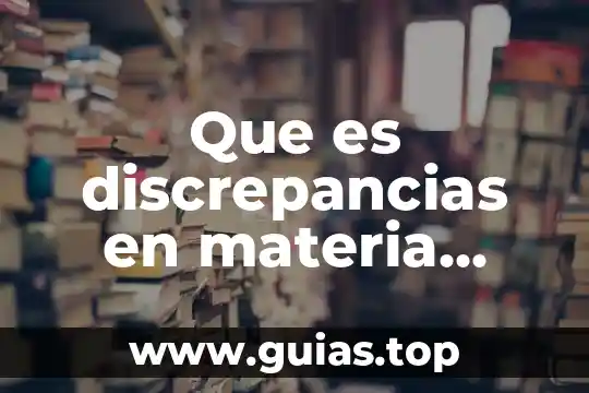 Que es discrepancias en materia economica